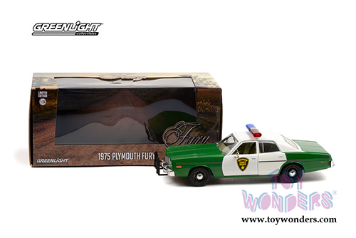 Greenlight - Plymouth Fury Chickasaw County Sheriff (1975, 1/24 scale diecast model car, Green/White) 84096