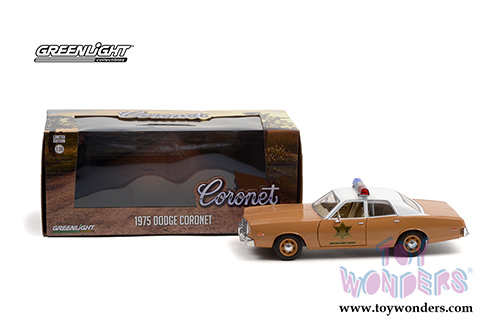 Greenlight - Dodge Coronet Choctaw County Sheriff (1975, 1/24 scale diecast model car, Brown/White) 84097