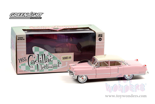 Greenlight - Cadillac Fleetwood Series 60 (1955, 1/24 scale diecast model car, Pink/White) 84098