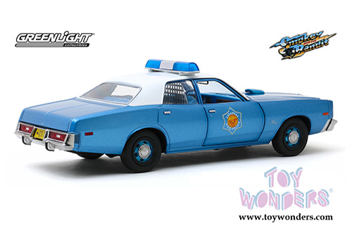 Greenlight Hollywood - Plymouth Fury Police Pursuit Arkansas State Police "Smokey and The Bandit" (1977) Movie (1975, 1/24 scale diecast model car, Blue/White) 84102