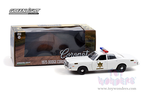 Greenlight - Dodge Coronet Hazzard County Sheriff (1975, 1/24 scale diecast model car, White) 84104