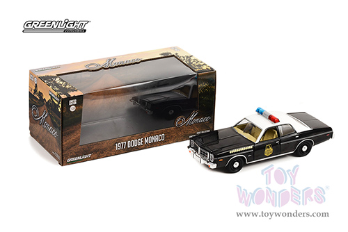 Greenlight - Dodge Monaco Hatchapee County Sheriff (1977, 1/24 scale diecast model car, Black/White) 84107
