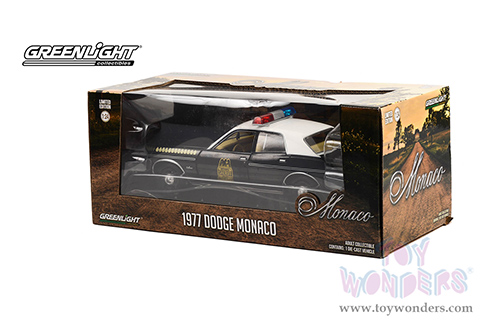 Greenlight - Dodge Monaco Hatchapee County Sheriff (1977, 1/24 scale diecast model car, Black/White) 84107