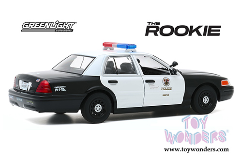 Greenlight Hollywood - Ford Crown Victoria Police Interceptor Los Angeles Police Department - The Rookie (2008-Current TV Series) (2008, 1/24 scale diecast model car, Black/White) 84111
