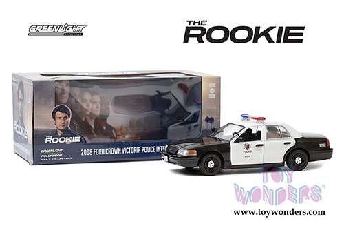 Greenlight Hollywood - Ford Crown Victoria Police Interceptor Los Angeles Police Department - The Rookie (2008-Current TV Series) (2008, 1/24 scale diecast model car, Black/White) 84111