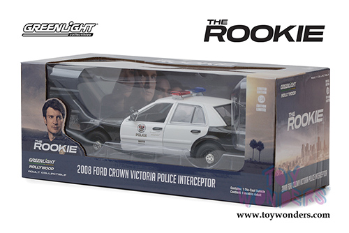 Greenlight Hollywood - Ford Crown Victoria Police Interceptor Los Angeles Police Department - The Rookie (2008-Current TV Series) (2008, 1/24 scale diecast model car, Black/White) 84111