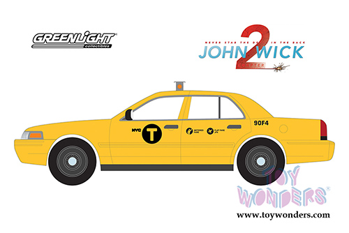 Greenlight Hollywood - Ford Crown Victoria Taxi - John Wick: Chapter 2 (2017 Movie) (2008, 1/24 scale diecast model car, Yellow) 84113