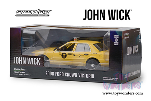 Greenlight Hollywood - Ford Crown Victoria Taxi - John Wick: Chapter 2 (2017 Movie) (2008, 1/24 scale diecast model car, Yellow) 84113