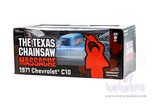 Greenlight Hollywood - The Texas Chain Saw Massacre (1974) - Chevrolet&reg; C-10 Pickup Truck (1971, 1/24 scale diecast model car, Light Blue) 84141