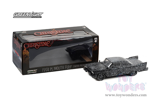 Greenlight Hollywood Series 17 | Plymouth Fury (Scorched Version) "Christine" (1983 Movie) (1958, 1/24 scale diecast model car, Black with Ash) 84172