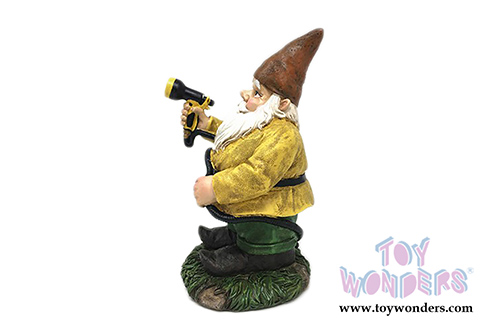American Diorama Figurine - Garden Gnome Watering Fun I (10" tall, Yellow) 8446