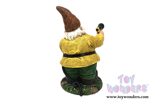American Diorama Figurine - Garden Gnome Watering Fun I (10" tall, Yellow) 8446