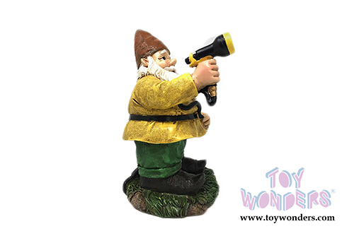American Diorama Figurine - Garden Gnome Watering Fun I (10" tall, Yellow) 8446
