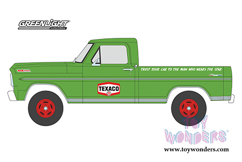 Greenlight - Running on Empty Series 1 | Texaco Oil Ford F-100 Pick Up Truck (1967, 1/24 scale diecast model car, Green) 85012