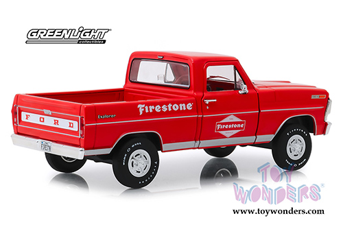 Greenlight - Running on Empty Series 3 | Ford F-100 Pickup Truck - Firestone Tire Service (1971, 1/24 scale diecast model car, Red) 85043