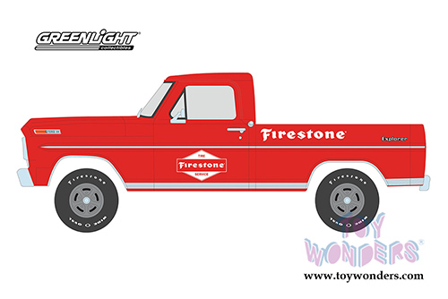 Greenlight - Running on Empty Series 3 | Ford F-100 Pickup Truck - Firestone Tire Service (1971, 1/24 scale diecast model car, Red) 85043
