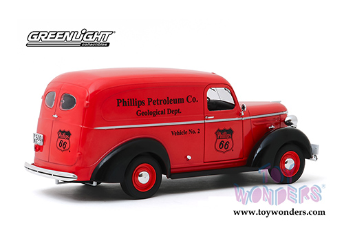 Greenlight - Running on Empty Series 4 | Chevrolet® Panel Truck Phillips 66 Phillips Petroleum Co. Geological Dept. (1939, 1/24 scale diecast model car, Red/Black) 85051