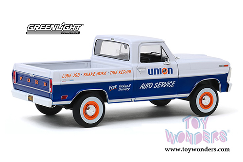 Greenlight - Running on Empty Series 4 | Ford F-100 Pick Up Truck Union 76 Auto Service (1968, 1/24 scale diecast model car, Blue/White) 85052