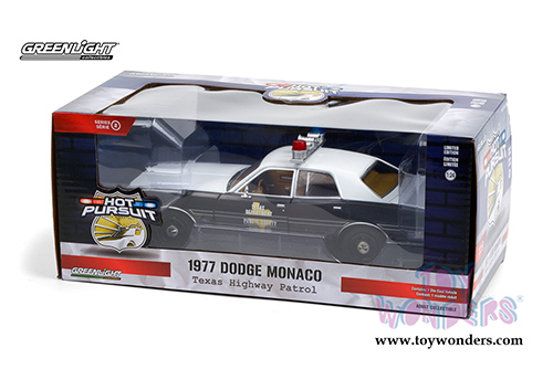 Greenlight - Dodge Monaco Texas Highway Patrol Hot Pursuit Series (1977, 1/24 scale diecast model car, White/Black) 85522/12