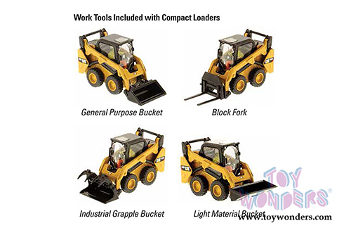 Diecast Masters - Caterpillar 242D Compact Skid Steer Loader with Operator - High Line Series (1/50 scale diecast model car, Yellow) 85525