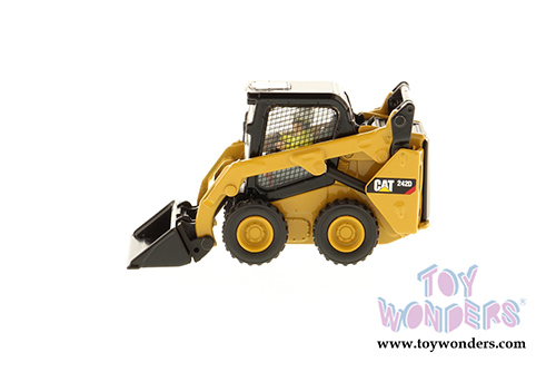 Diecast Masters - Caterpillar 242D Compact Skid Steer Loader with Operator - High Line Series (1/50 scale diecast model car, Yellow) 85525