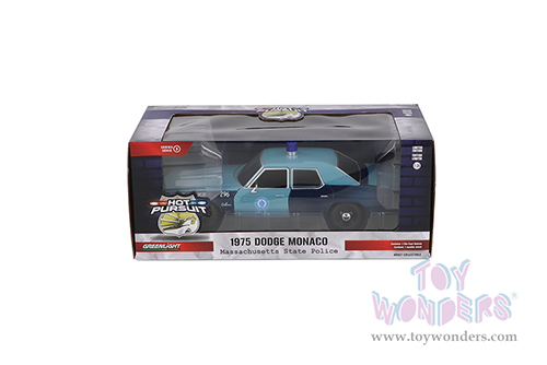 Greenlight - Dodge Monaco Massachusetts State Police Hot Pursuit Series 3 (1975, 1/24 scale diecast model car, Light Blue/Dark Blue) 85532/12