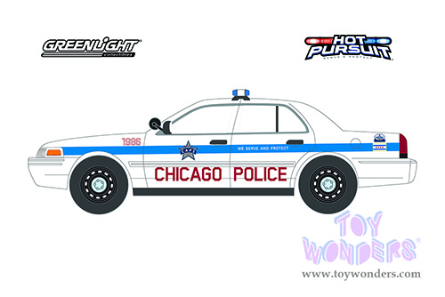 Greenlight - Ford Crown Victoria Police Interceptor - Chicago Police Department Hot Pursuit Series 3 (2008, 1/24 scale diecast model car, White) 85533/12