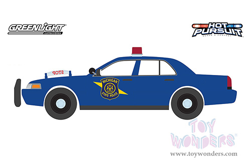 Greenlight - Ford Crown Victoria Police Interceptor - Michigan State Police (MSP) Hot Pursuit Series 5 (2008, 1/24 scale diecast model car, Dark Blue) 85553/12
