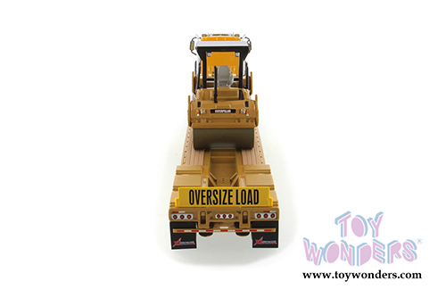 Diecast Masters - Caterpillar CT660 Day Cab with XL120 Lowboy Trailer with Operator  and CB-534D XW Vibratory Asphalt Compactor - Core Classics Series - Set of 2 (1/50 scale diecast model car, Yellow) 85601C