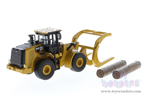 Diecast Masters - Caterpillar® 950M Wheel Loader with Log Fork and Bucket Attachment with Two Log Poles - Play & Collect! Series (1/64 scale diecast model car, Yellow) 85635 MAP: $34.99