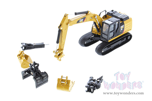 Diecast Masters - Caterpillar® 320F L Hydraulic Excavator with 5 Work Tools - Play & Collect! Series (1/64 scale diecast model car, Yellow) 85636 MAP: $34.99