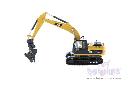 Diecast Masters - Caterpillar® 320D L Hydraulic Excavator with Multiple Work Tools and Operator - High Line Series (HO 1/87 scale diecast model car, Yellow/Black) 85652