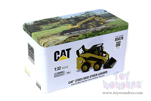 Diecast Masters - Caterpillar® 272D3 Skid Steer Loader with Operator and Working Tools - High Line Series (1/32 scale diecast model car, Yellow) 85678 MAP: $74.99