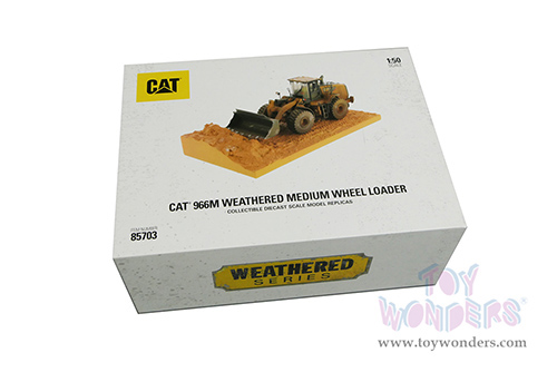 Diecast Masters - Caterpillar&reg; 966M Weathered Wheel Loader with operator - Weathered Series (1/50 scale diecast model car, Yellow/Black) 85703