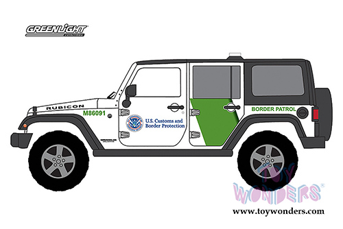 Greenlight - Jeep&reg; Wrangler Unlimited U.S. Customs and Border Protection (2015, 1/43 scale diecast model car, White w/Black) 86091