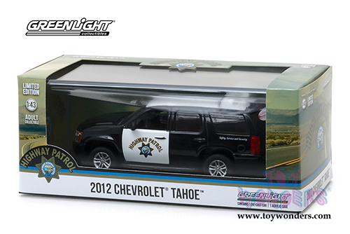 Greenlight - Chevrolet&reg; Tahoe&trade; Car California Highway Patrol (2012, 1/43 scale diecast model car, Black w/White) 86098