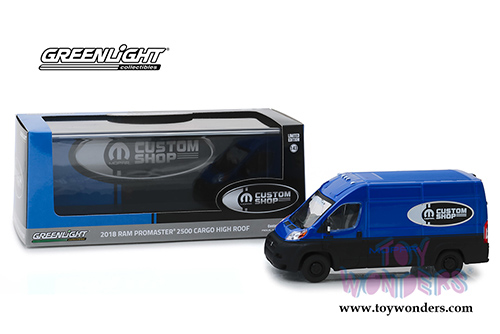 Greenlight - Ram ProMaster&reg; 2500 Cargo Van High Roof MOPAR&reg; (2018, 1/43 scale diecast model car, Blue/Black) 86155