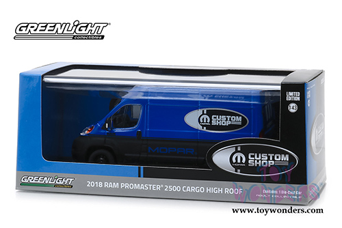 Greenlight - Ram ProMaster&reg; 2500 Cargo Van High Roof MOPAR&reg; (2018, 1/43 scale diecast model car, Blue/Black) 86155