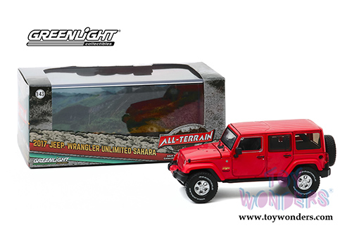 Greenlight - All Terrain Jeep&reg; Wrangler Unlimited Sahara (2013, 1/43 scale diecast model car, Firecracker Red) 86177