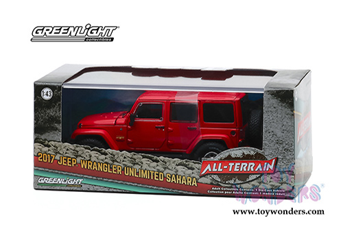 Greenlight - All Terrain Jeep&reg; Wrangler Unlimited Sahara (2013, 1/43 scale diecast model car, Firecracker Red) 86177