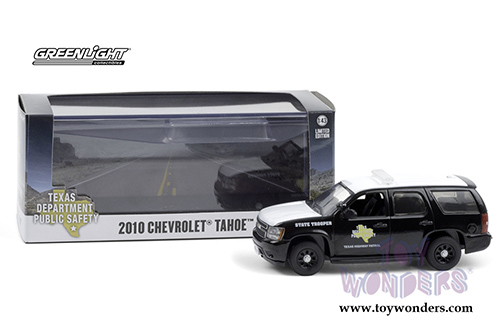 Greenlight - Chevrolet&reg; Tahoe Texas Highway Patrol State Trooper (2010, 1/43 scale diecast model car, Black/White) 86184