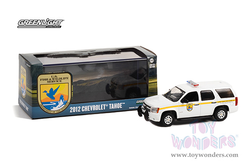 Greenlight - Chevrolet® Tahoe - U.S. Fish & Wildlife Service Law Enforcement (2012, 1/43 scale diecast model car, White with Yellow stripes) 86190