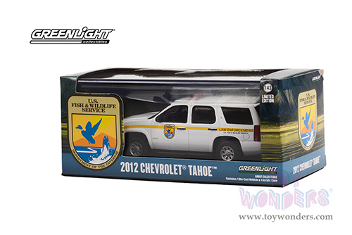Greenlight - Chevrolet® Tahoe - U.S. Fish & Wildlife Service Law Enforcement (2012, 1/43 scale diecast model car, White with Yellow stripes) 86190