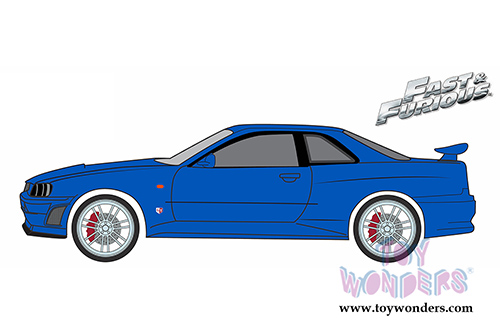 Greenlight Fast & Furious - Brian's Nissan Skyline GT-R Hardtop (2002, 1/43 scale diecast model car, Blue) 86219