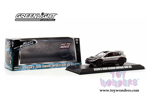 Greenlight Fast & Furious - Brian's Subaru Impreza WRX STi Hard Top (2009, 1/43 scale diecast model car, Black/Gray) 86220