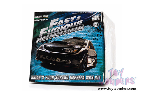 Greenlight Fast & Furious - Brian's Subaru Impreza WRX STi Hard Top (2009, 1/43 scale diecast model car, Black/Gray) 86220