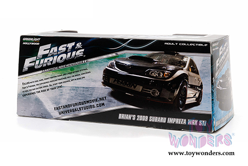 Greenlight Fast & Furious - Brian's Subaru Impreza WRX STi Hard Top (2009, 1/43 scale diecast model car, Black/Gray) 86220