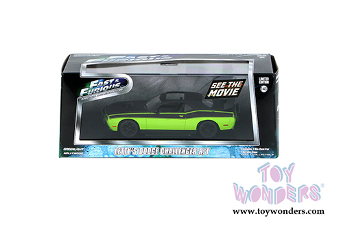 Greenlight Fast & Furious - Letty's Dodge Challenger R/T Hardtop (1/43 scale diecast model car, Green) 86230