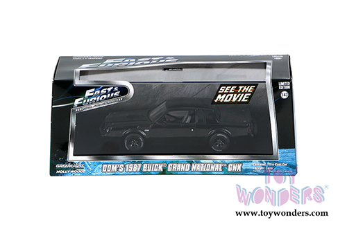 Greenlight Fast & Furious - Dom's Buick Grand National GNX Hard Top (1987, 1/43 scale diecast model car, Black) 86231