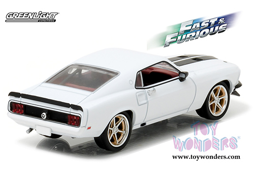 Greenlight Fast & Furious - Roman's Ford Mustang Custom "Anvil Halo" Fast and Furious 6 Movie Hardtop (1969, 1/43 scale diecast model car, White) 86236